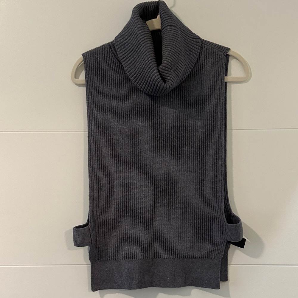 Anthropologie Women's Gray Turtleneck Sweater Vest